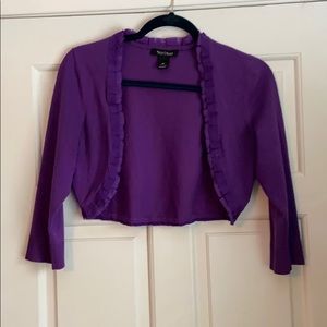 WHBM Purple Crop Cardigan